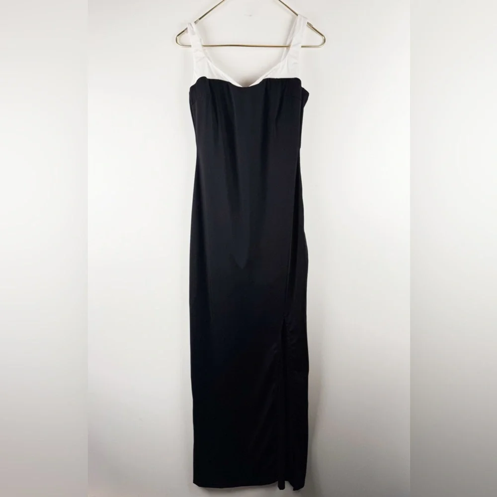 Popilush Shapewear Contrast Trim Built-In Sculpting Maxi Dress Size Large - Picture 6 of 12